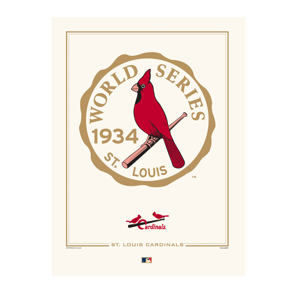 St. Louis Cardinals 1934 World Series Logos to History 12x16 Print