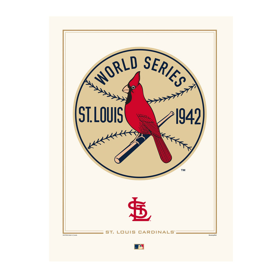 St. Louis Cardinals 1942 World Series Logos to History 12x16 Print