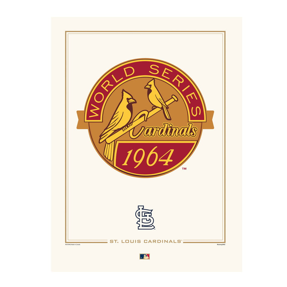 St. Louis Cardinals 1964 World Series Logos to History 12x16 Print