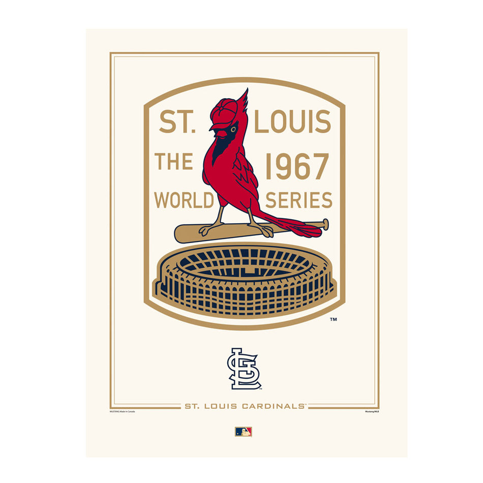 St. Louis Cardinals 1967 World Series Logos to History 12x16 Print