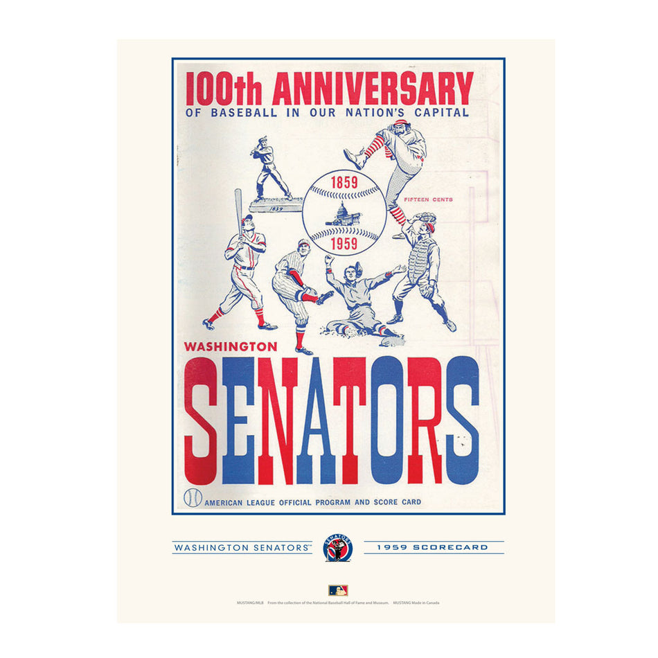 Washington Senators 1959 Year Book Replica 12x16 Program Cover- Print