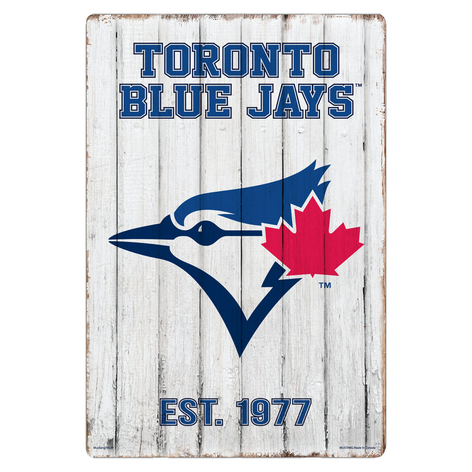 Toronto Blue Jays 24x16 Established Faux  Wood Sign