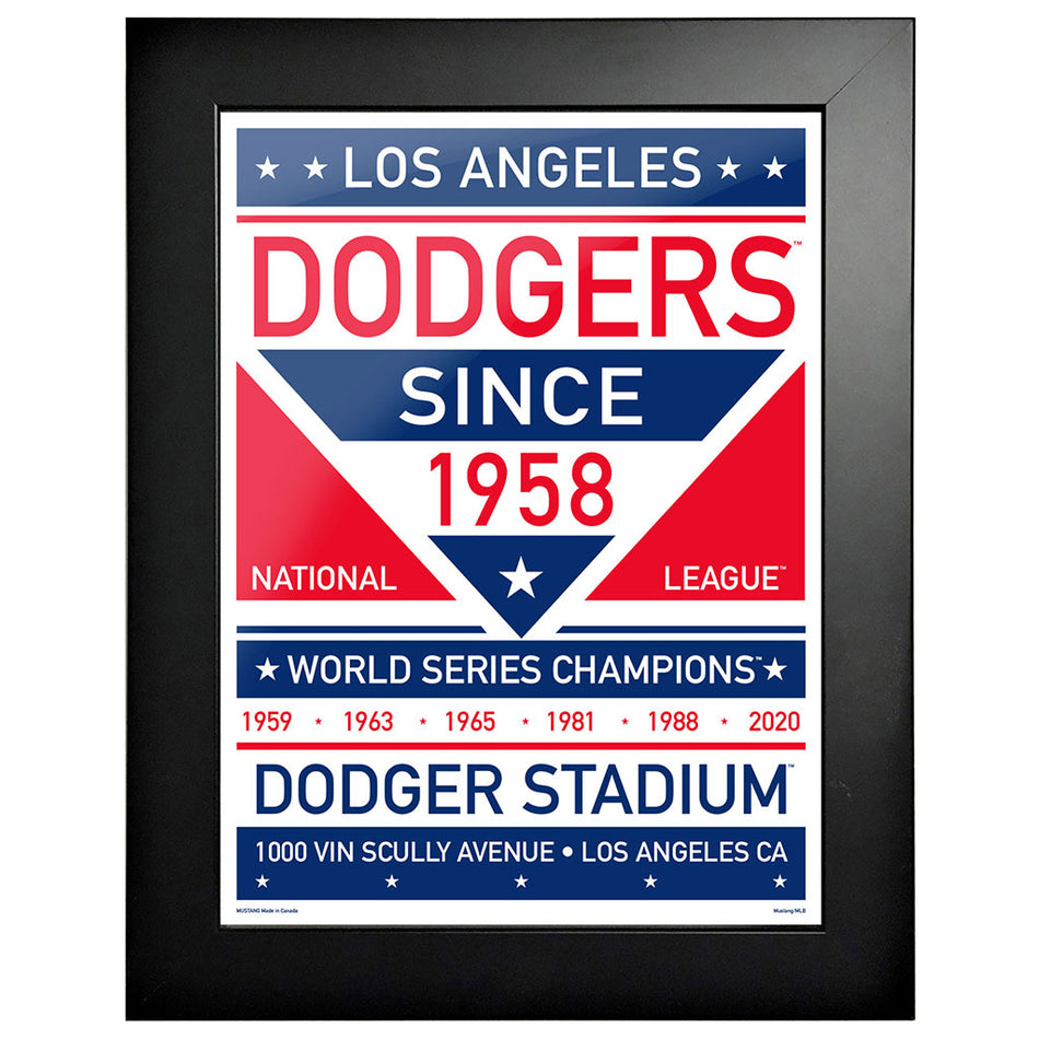 Los Angeles Dodgers 12x16 Dual Tone Framed Artwork