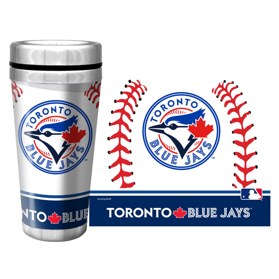 Toronto Blue Jays 16oz Full Wrap Baseball Travel Mug