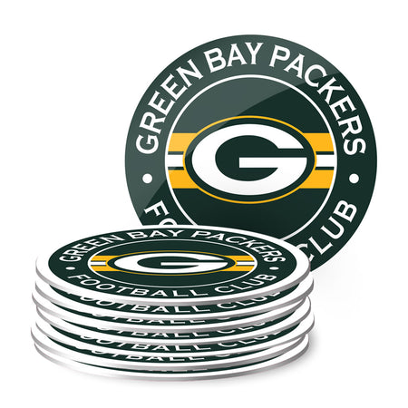 Green Bay Packers Mug & Coaster Set - 2 Pack 15oz Mugs | 8 Pack Coasters - Sports Decor