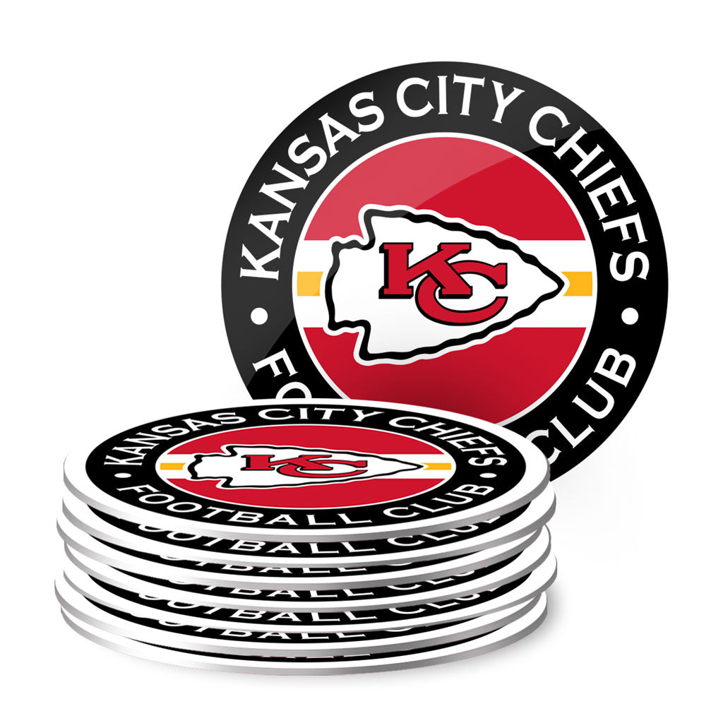 Kansas City Chiefs Mug & Coaster Set - 2 Pack 15oz Mugs | 8 Pack Coasters - Sports Decor
