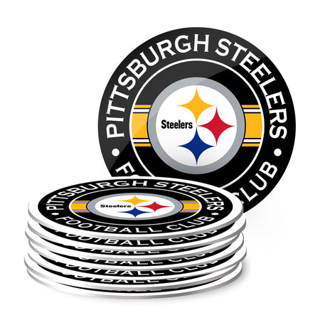Pittsburgh Steelers Mug & Coaster Set - 2 Pack 15oz Mugs | 8 Pack Coasters - Sports Decor