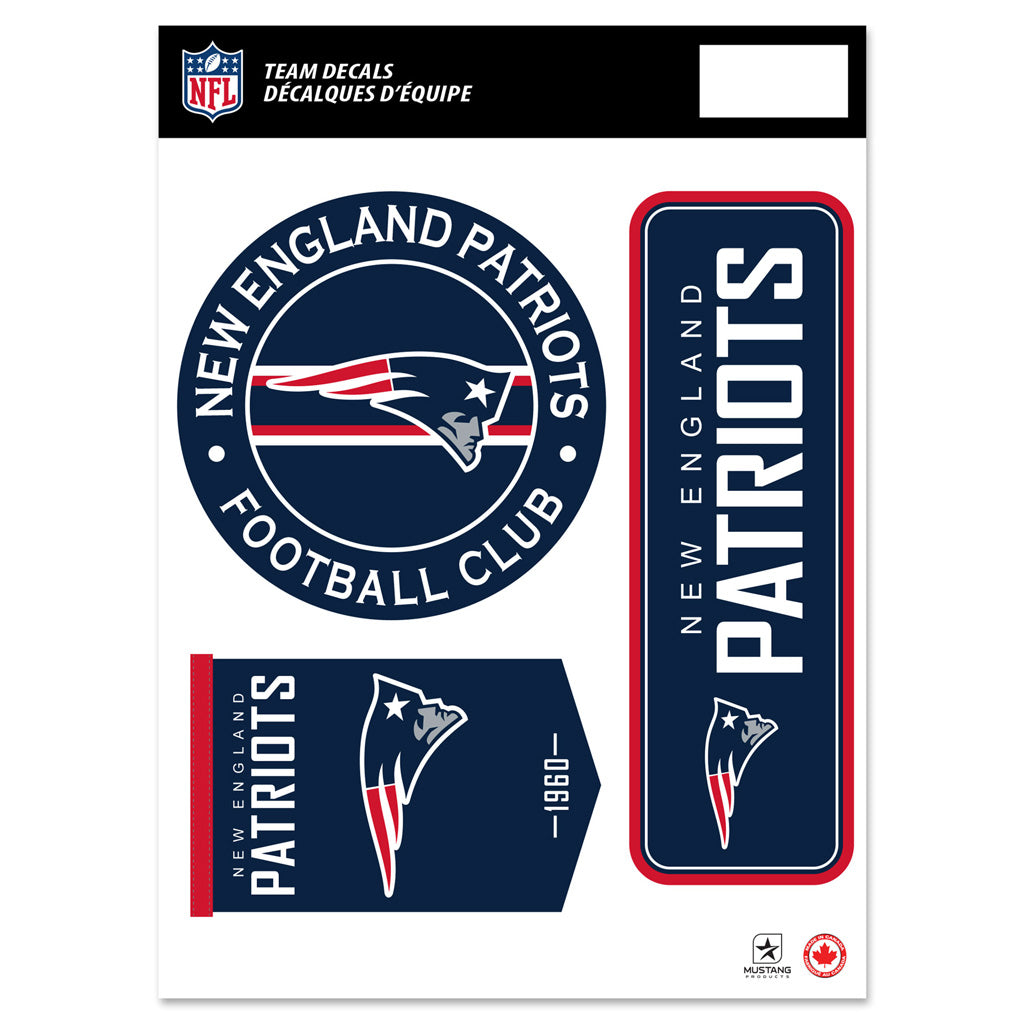 New England Patriots 8" x 11" Fan Decal Set - Sports Decor