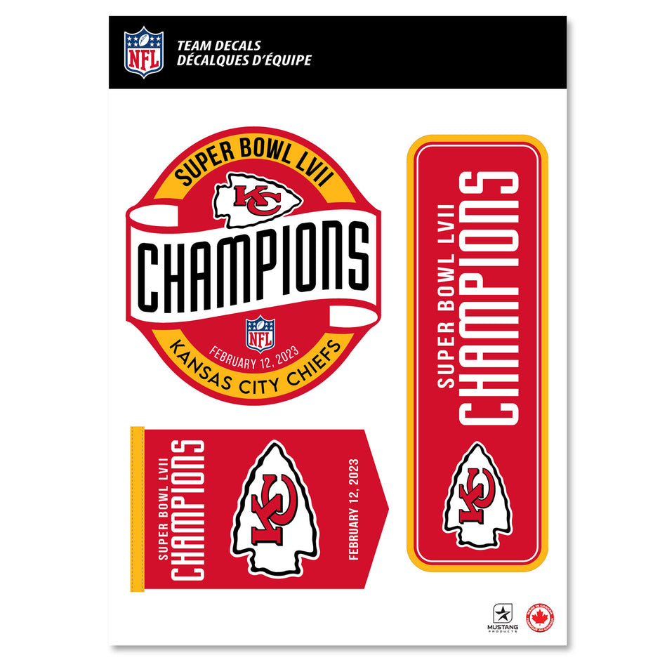 Kansas City Chiefs Decals - 8" x 11" 2023 Super Bowl Champions