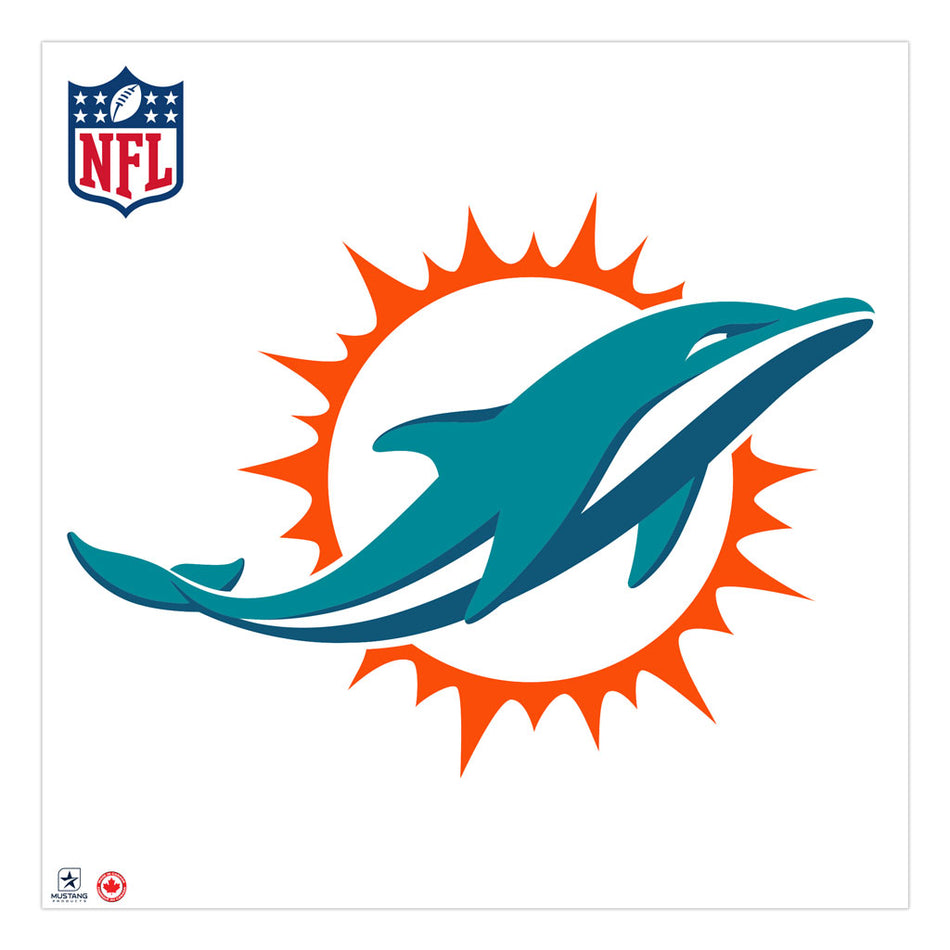 Miami Dolphins 36x36 Team Logo Repositional Wall Decal