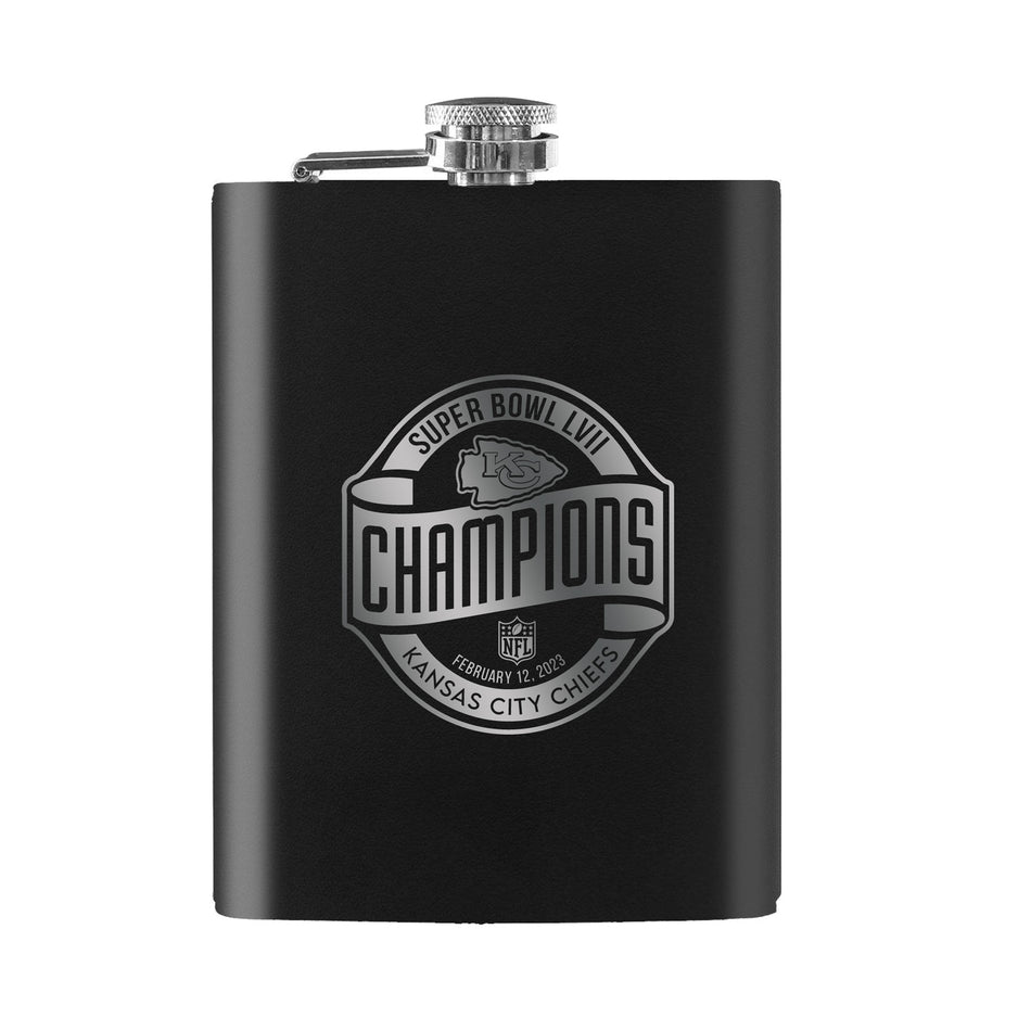 Kansas City Chiefs Flask - 2023 Super Bowl Champions 7 oz. Laser-Etched