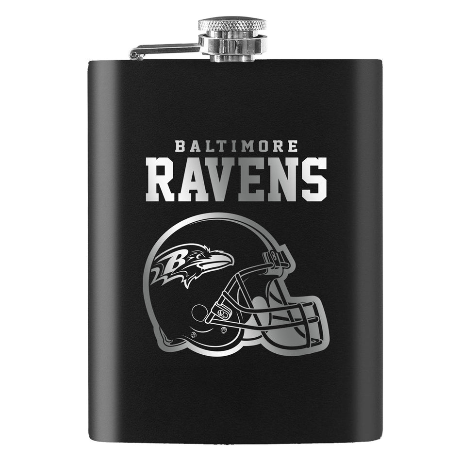 Baltimore Ravens Laser Etched 8oz Flask