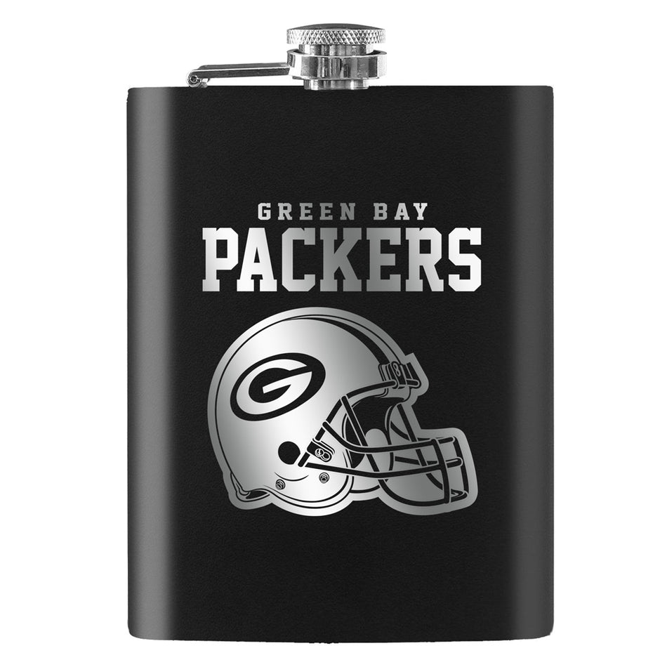Green Bay Packers Laser Etched 8oz Flask - Sports Decor
