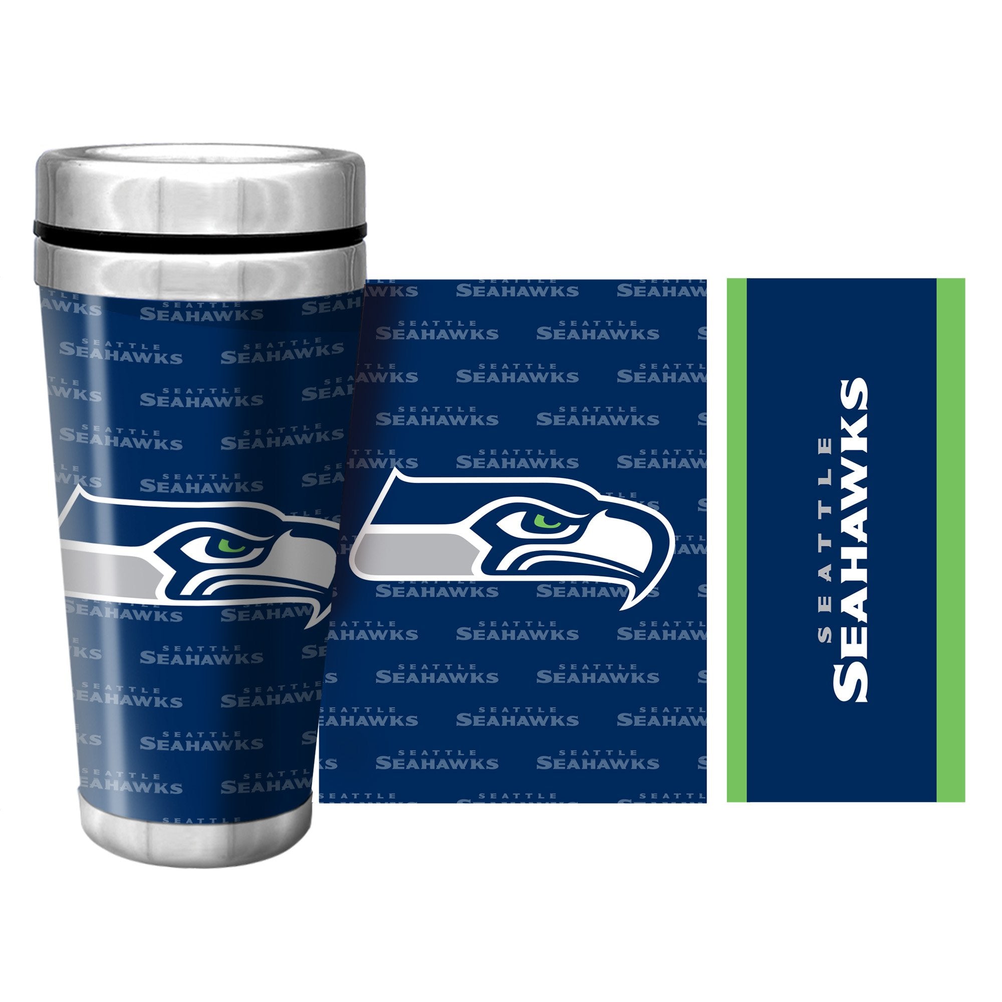 Seattle Seahawks 16oz Full Wrap Wallpaper Travel Mug - Sports Decor
