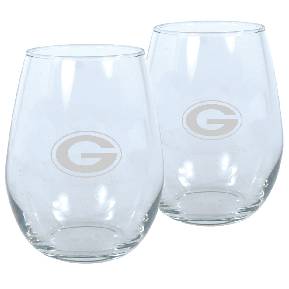 Green Bay Packers Wine Glass Set