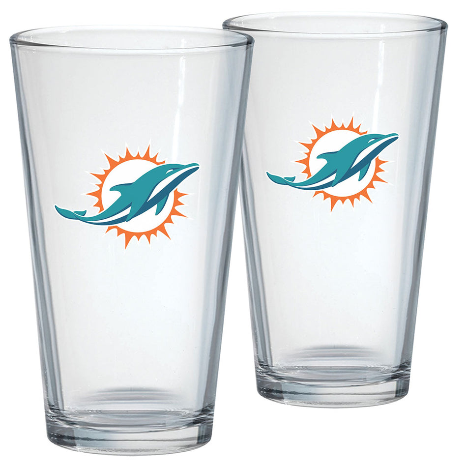 Miami Dolphins 16oz Mixing Glass Set
