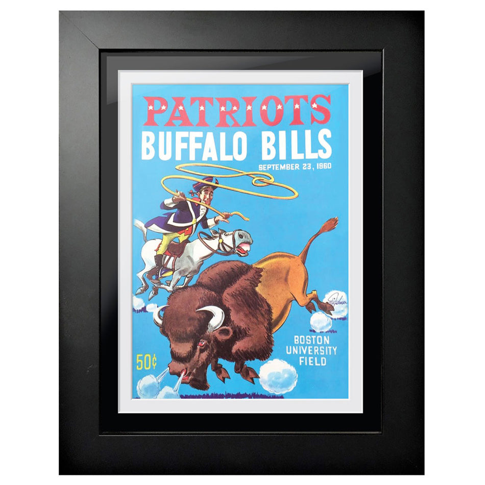 Buffalo Bills vs Patriots 1960 Framed Program Cover