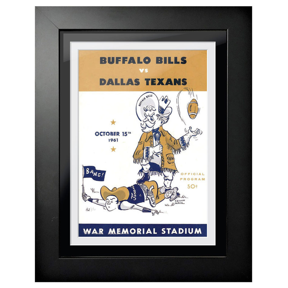 Buffalo Bills vs Dallas Texans 1961 Framed Program Cover
