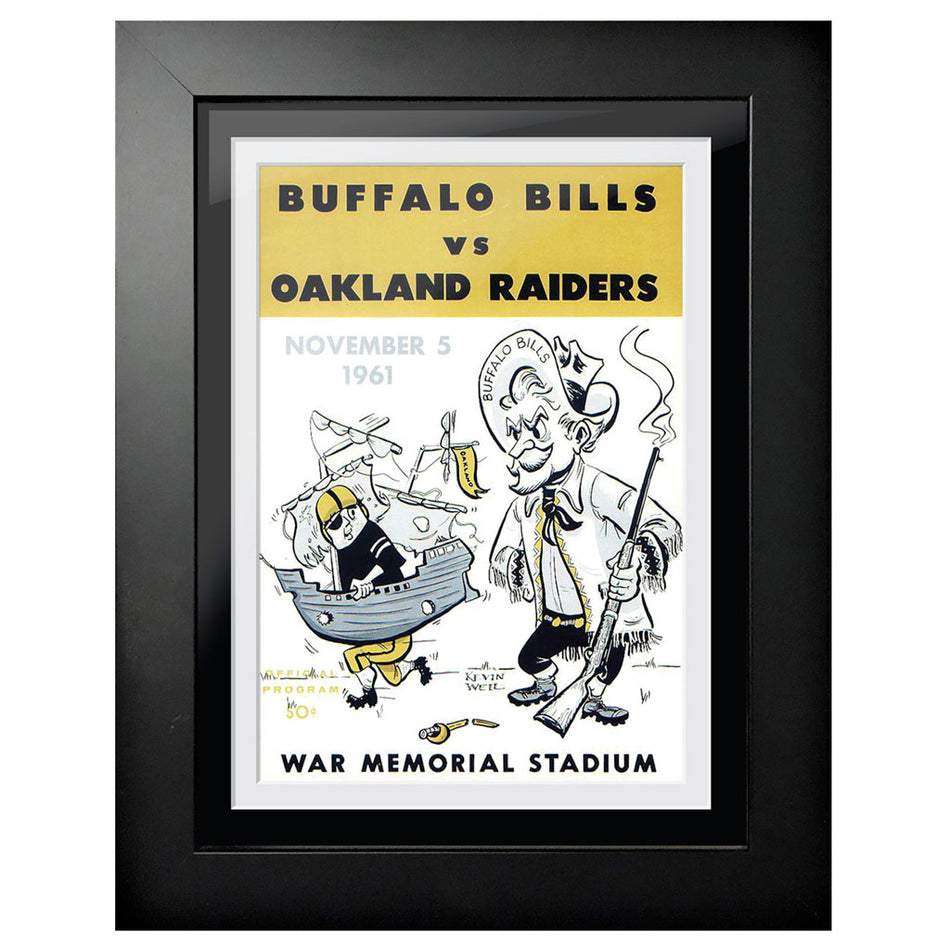 Buffalo Bills vs Oakland Raiders 1960 Framed Program Cover