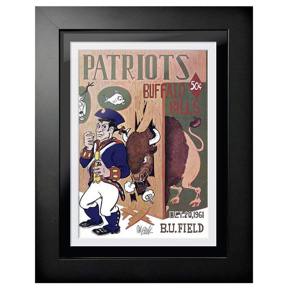 Buffalo Bills vs Patriots 1961 Framed Program Cover