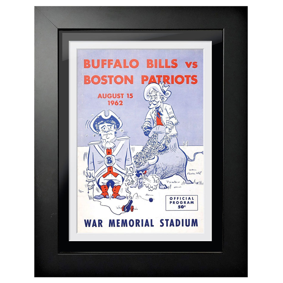 Buffalo Bills vs Boston Patriots 1962 Framed Program Cover