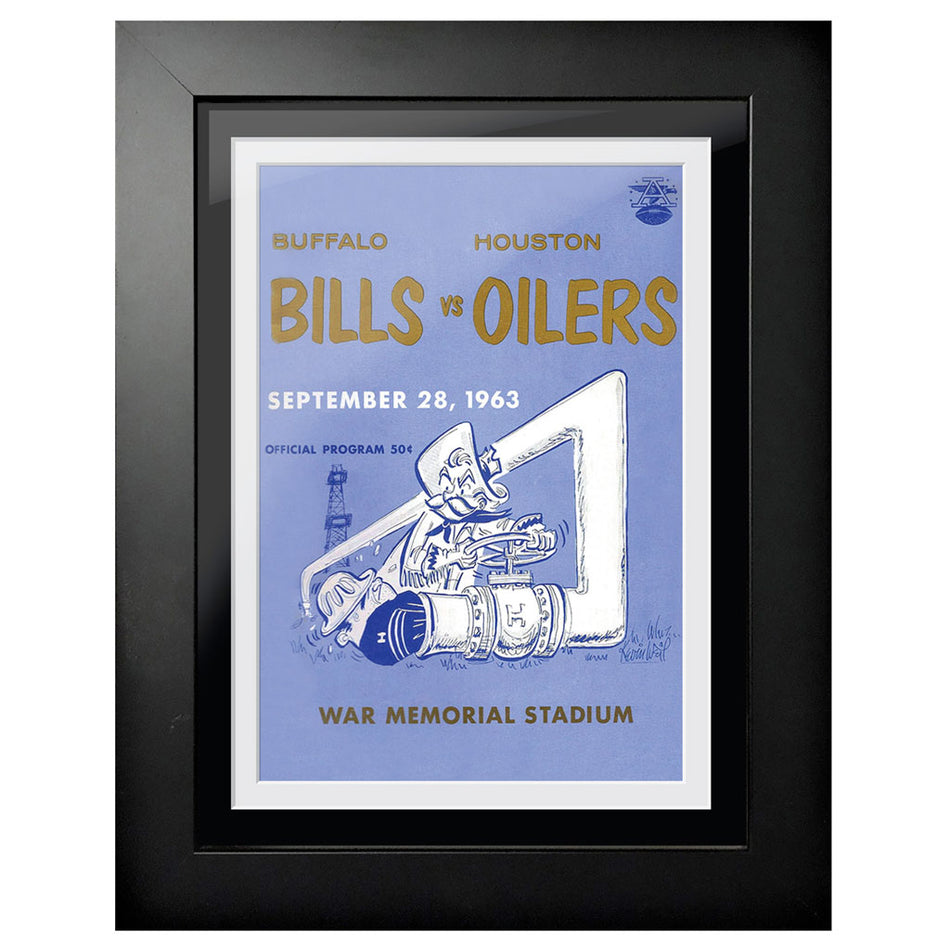 Buffalo Bills vs Houston Oilers 1963 Framed Program Cover