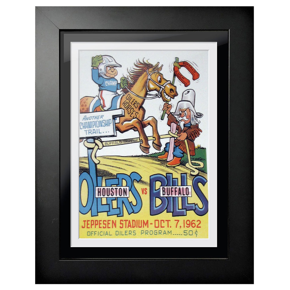 Houston Oilers vs Buffalo Bills 1962 Framed Program Cover