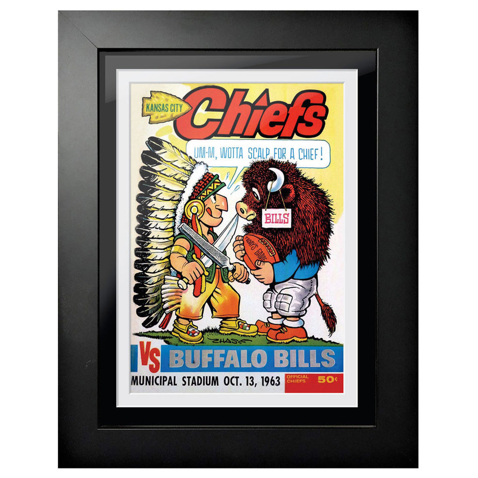 Kansas City Chiefs vs Buffalo Bills 1963 Framed Program Cover