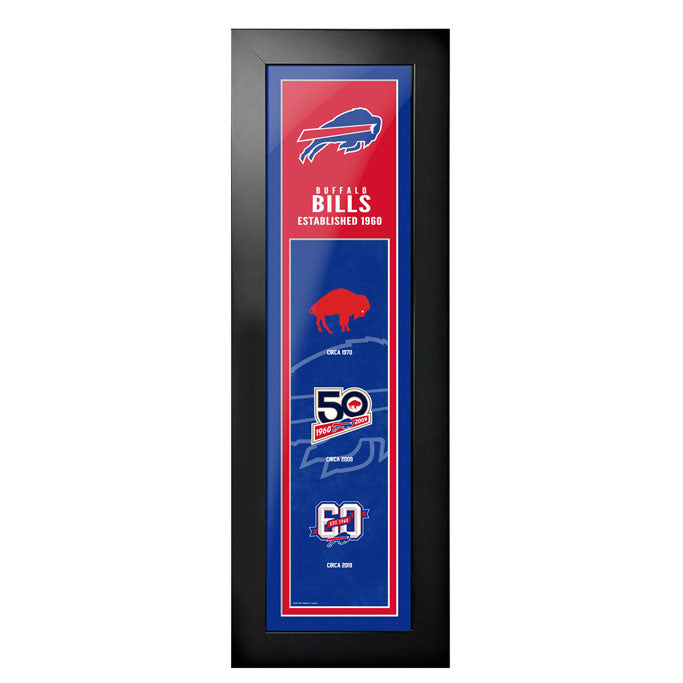 Buffalo Bills Art - 6" x 22" Logos to History Frame