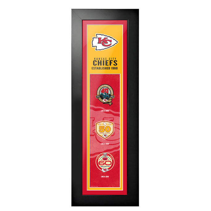 Kansas City Chiefs 6"x22"  Logos to History Framed Art