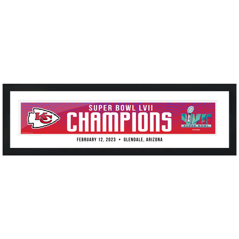 Kansas City Chiefs Wall Art - 2023 Super Bowl Champions 6" x 22 Frame