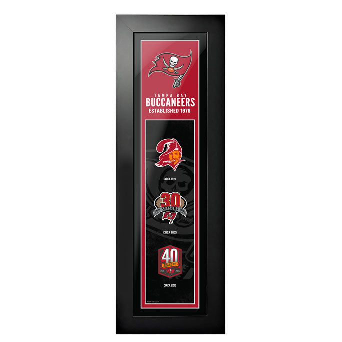 Tampa Bay Buccaneers 6"x22"  Logos to History Framed Art