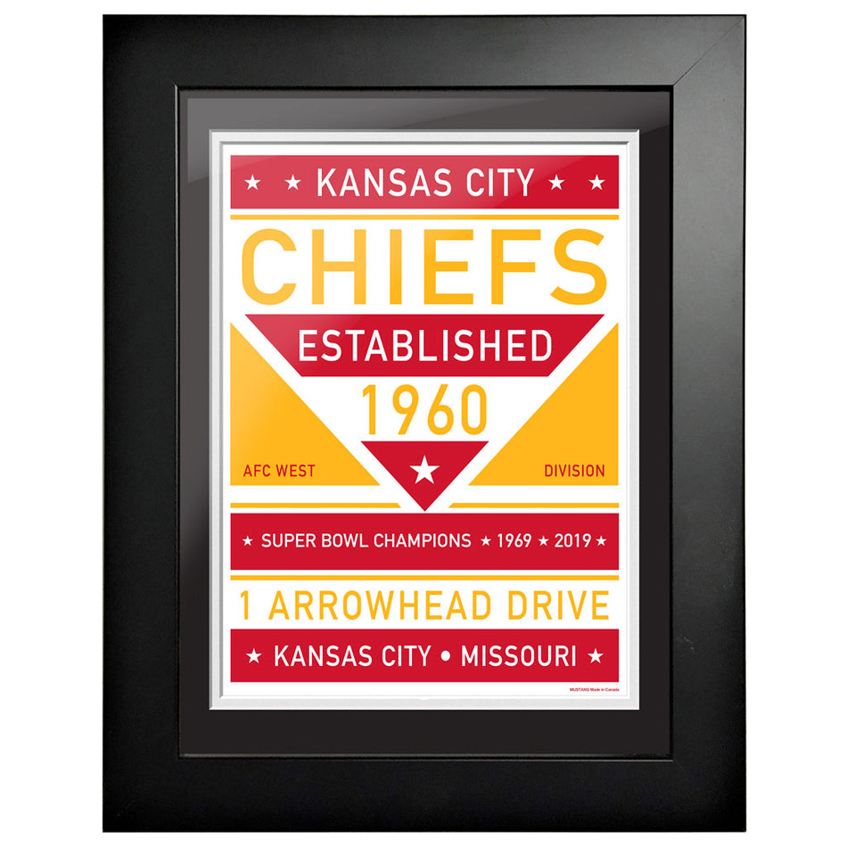 Kansas City Chiefs 12x16 Dual Tone Framed Artwork