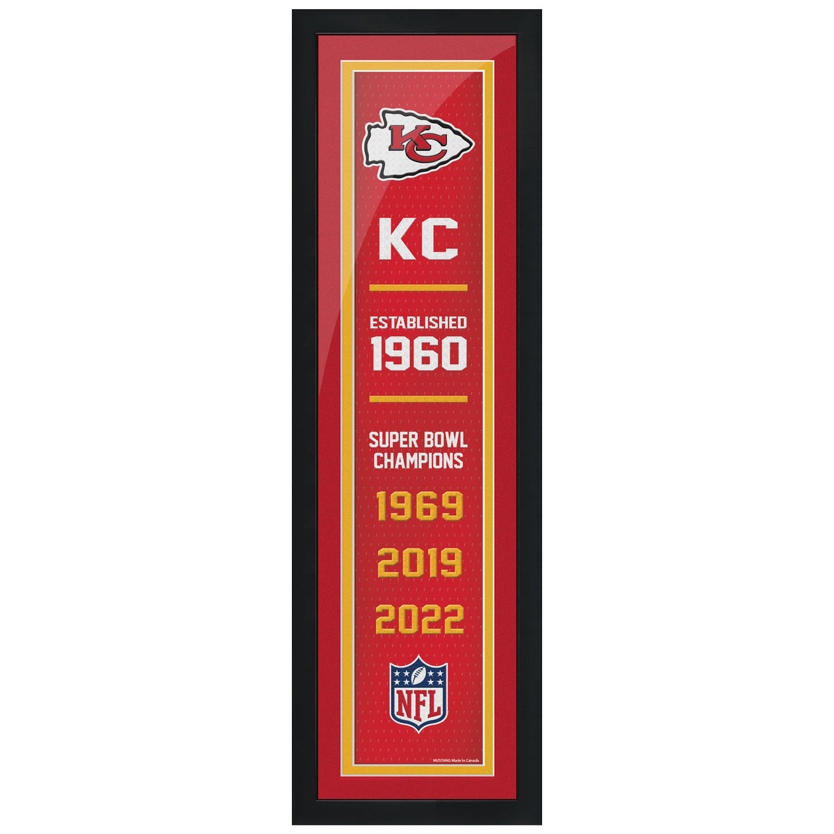 Kansas City Chiefs 6x22 Team Empire Framed Artwork - Sports Decor