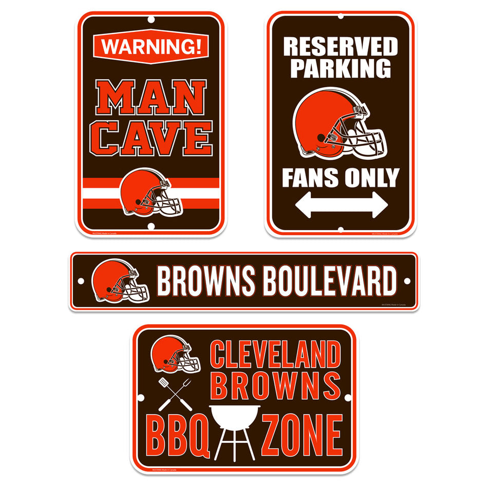 Cleveland Browns Four Pack Fan Sign Set - Sports Decor