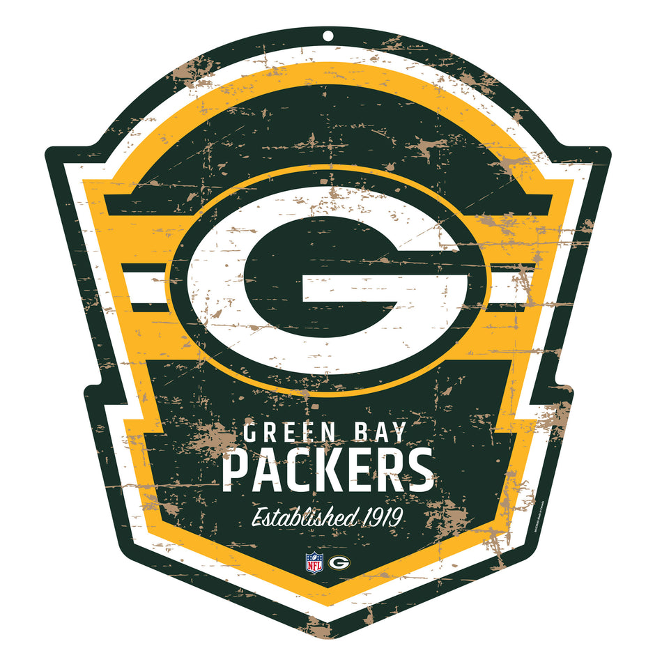 Green Bay Packers 22" PVC Distressed Shield