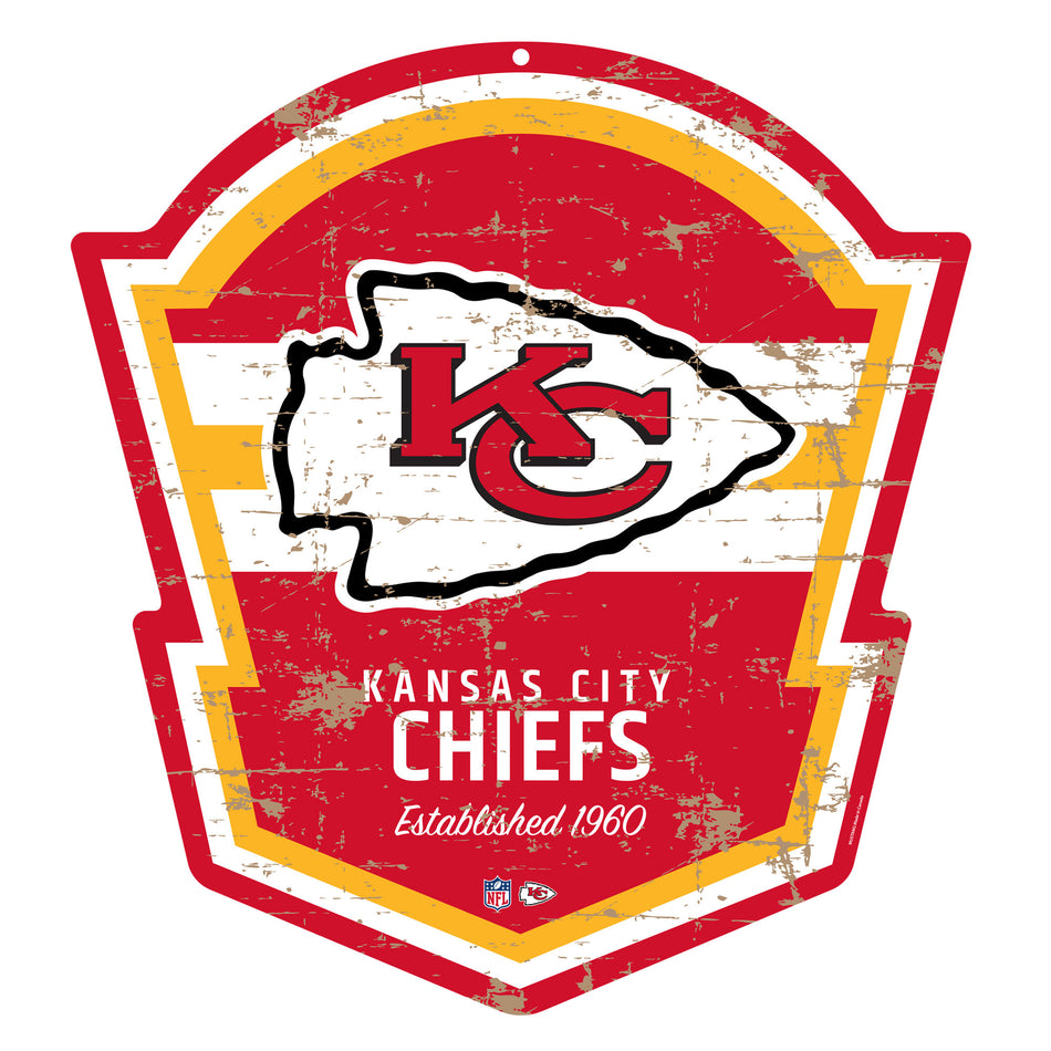 Kansas City Chiefs 22" PVC Distressed Shield