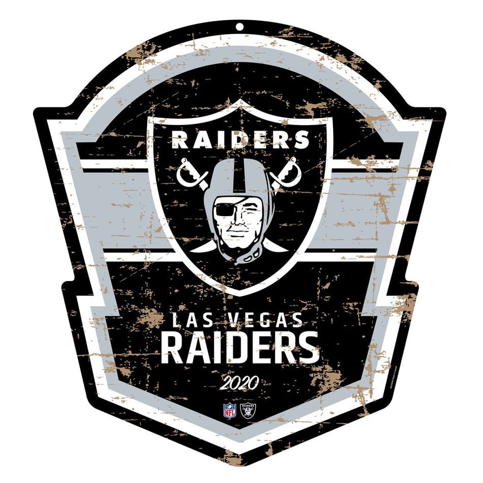 Las Vegas Raiders 22" PVC Distressed Shield