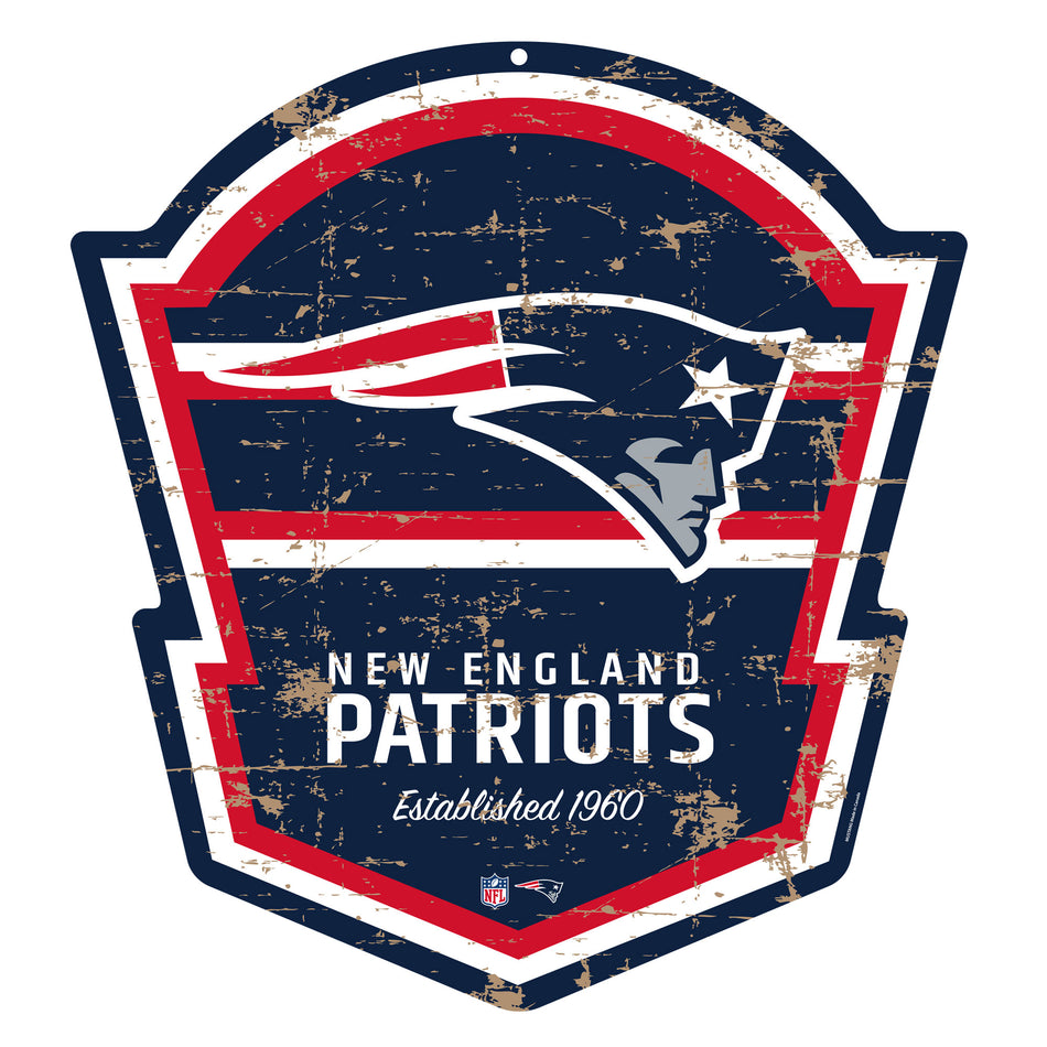 New England Patriots 22" PVC Distressed Shield