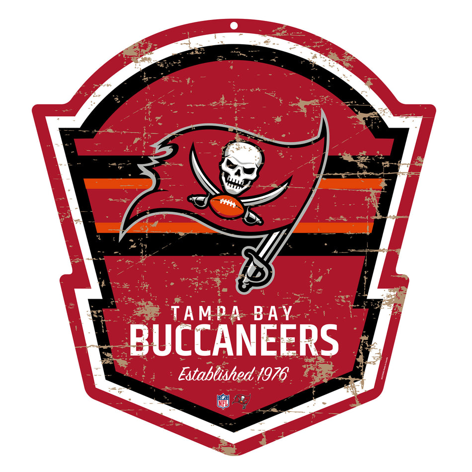 Tampa Bay Buccaneers 22" PVC Distressed Shield