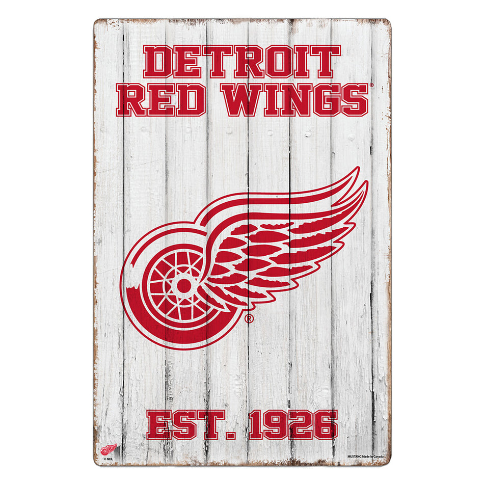 Detroit Red Wings 24x16 Established Faux Wood Sign