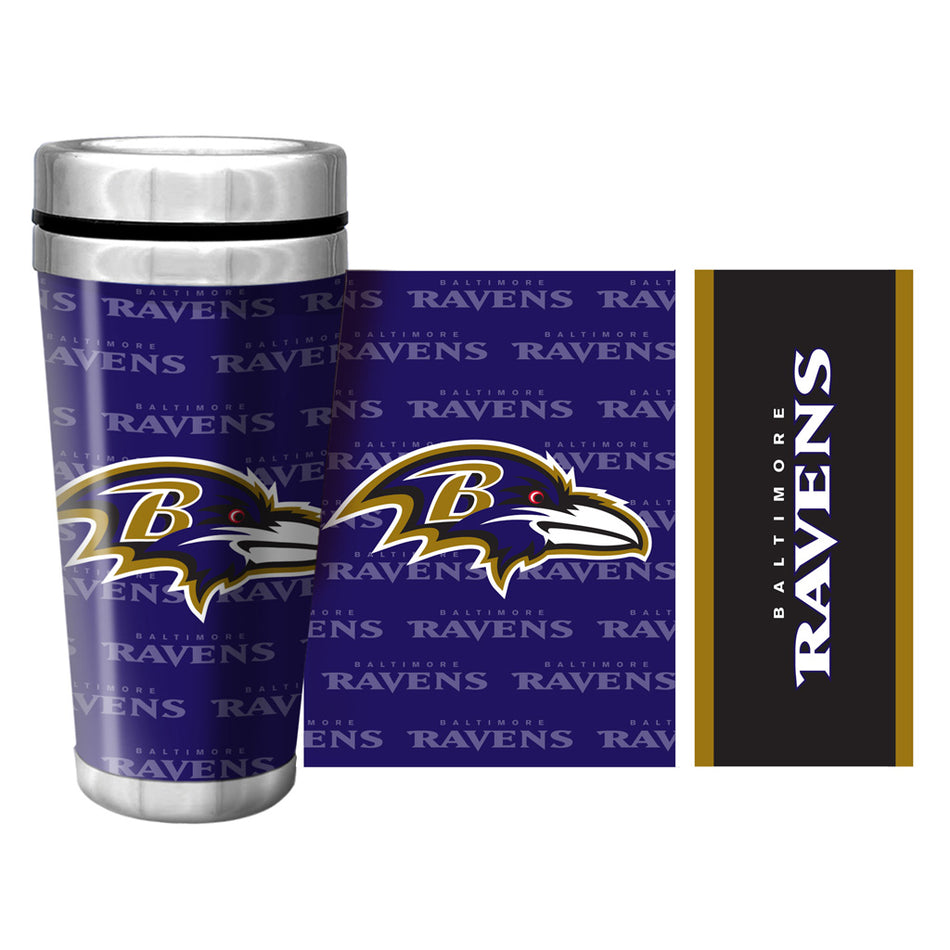 Baltimore Ravens 16oz Full Wrap Wallpaper Travel Mug