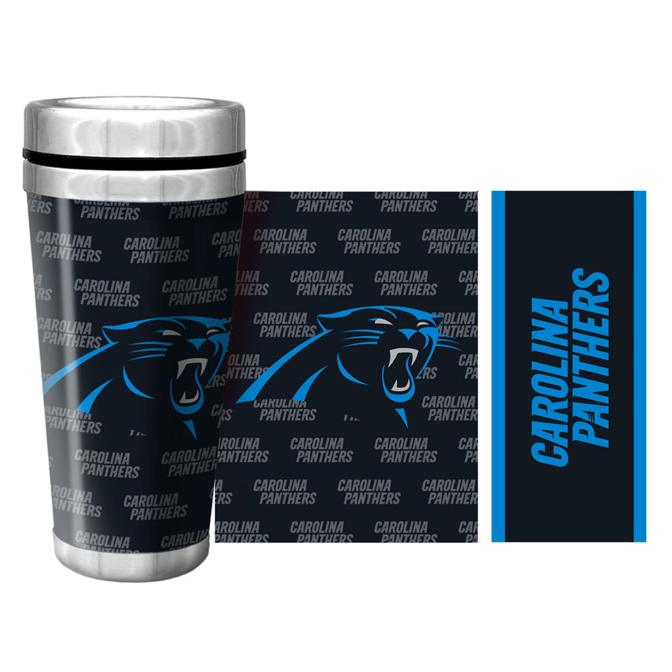 Carolina Panthers Full Wrap Travel Mug