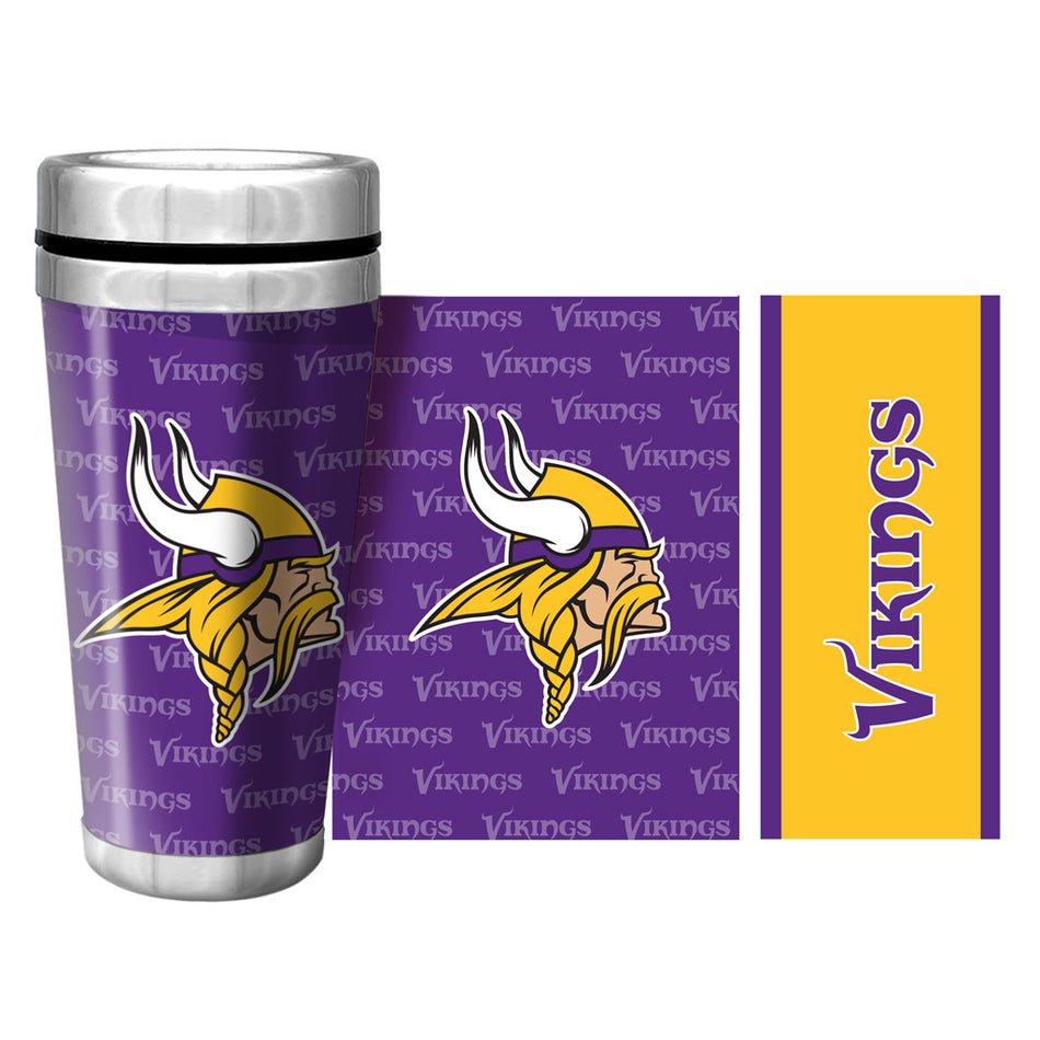 Minnesota Vikings Full Wrap Travel Mug