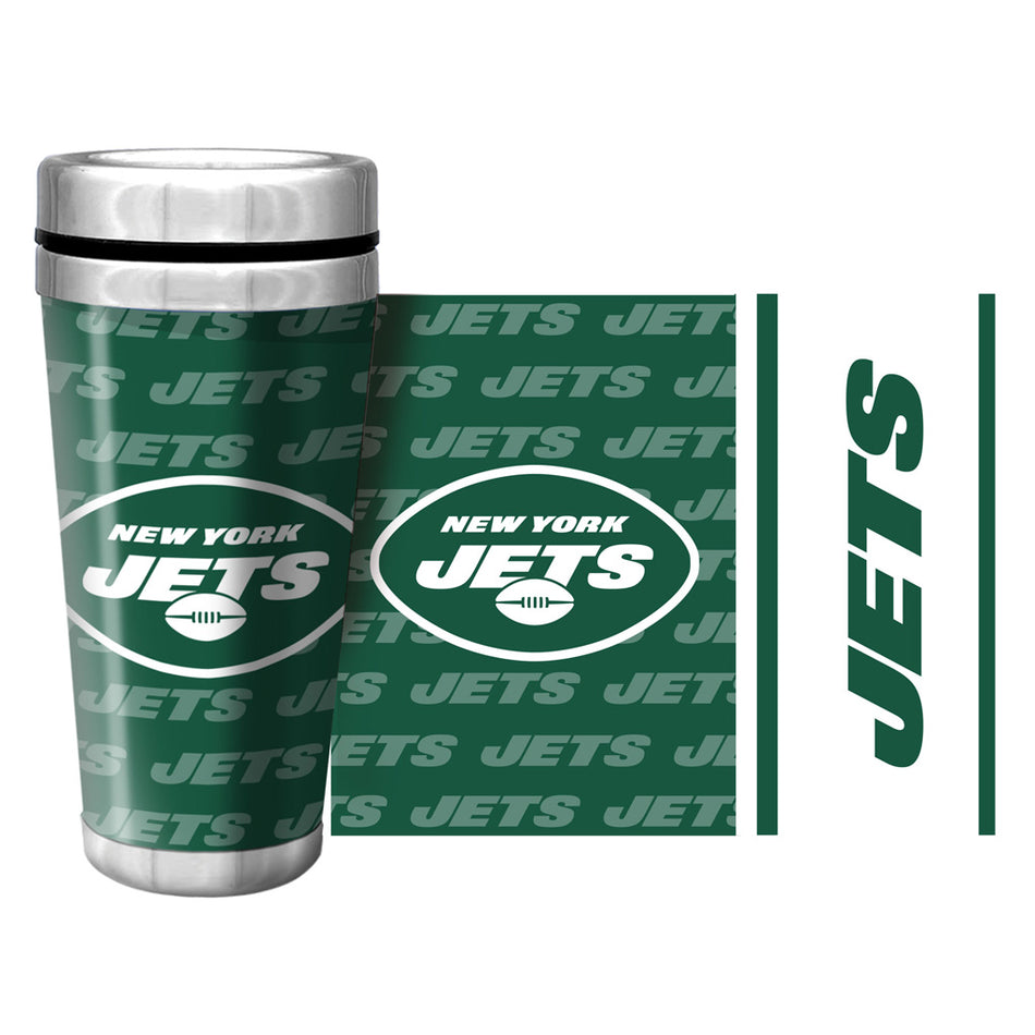 New York Jets Full Wrap Travel Mug