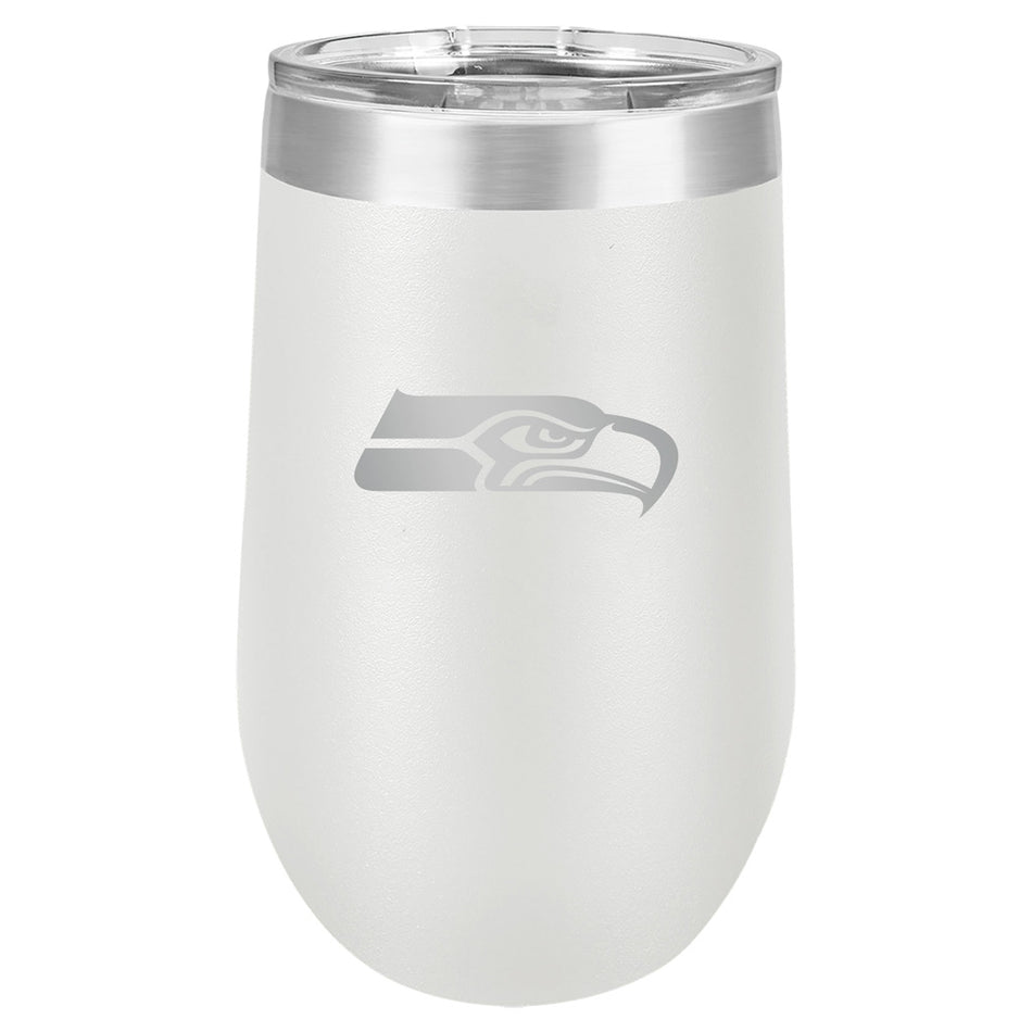 Seattle Seahawks Wine Glass - 16oz White Polar Stemless