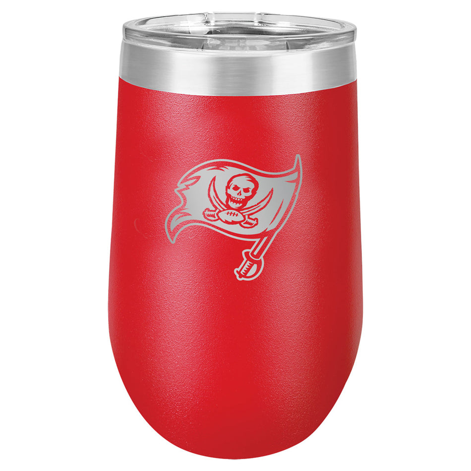 Tampa Bay Buccaneers Wine Glass - 16oz Red Polar Stemless