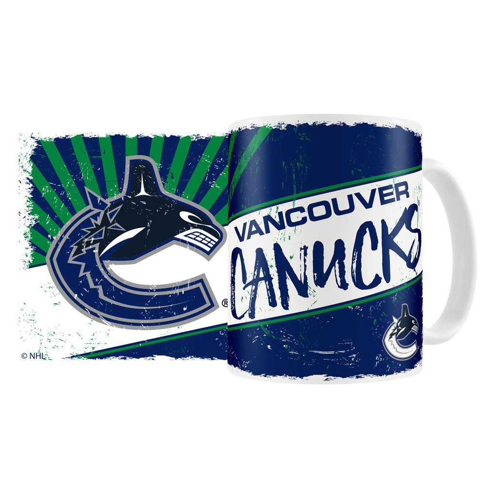 Vancouver Canucks Mug & Coaster Set - 2 Pack 15oz Mugs | 8 Pack Coasters - Sports Decor
