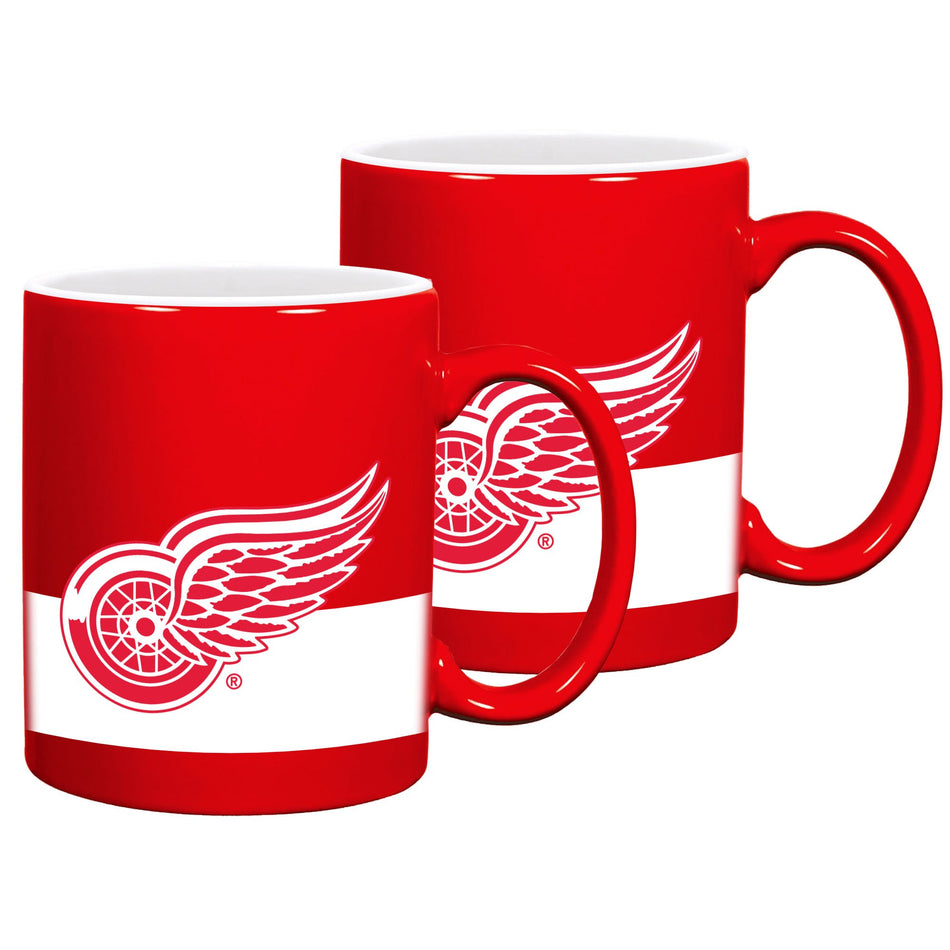 Detroit Red Wings Mug Set - Striped Ceramic