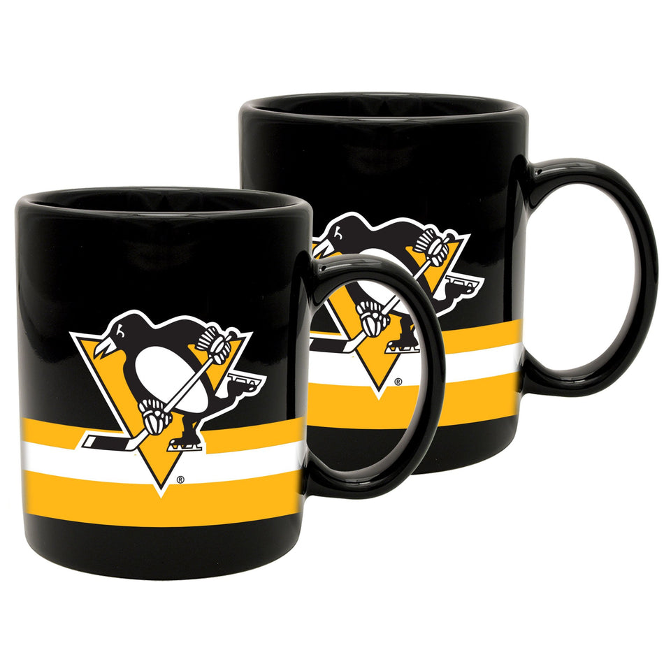 Pittsburgh Penguins Mug Set - Striped Ceramic